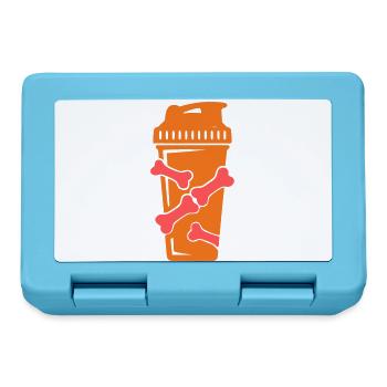 Knochen Protein Shaker Grafik - Brotdose - Saphirblau - Vorne