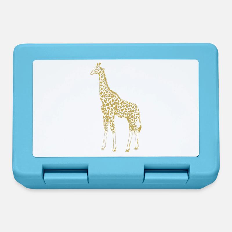 Illustrated designs with giraffe - Lunchbox - sapphire blue