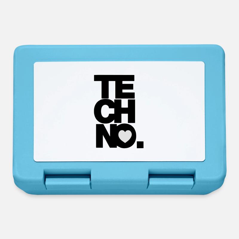 I love TECHNO - Brotdose - Saphirblau