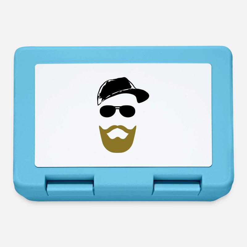Gesicht mit Bart - Brotdose - Saphirblau
