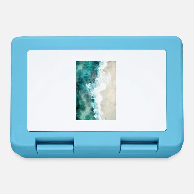 Belle plage de rêve peinte à l'aquarelle - Boîte à goûter - bleu saphir