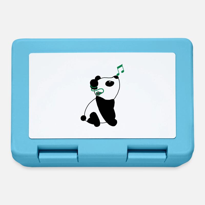 Panda avec implant cochléaire - Boîte à goûter - bleu saphir
