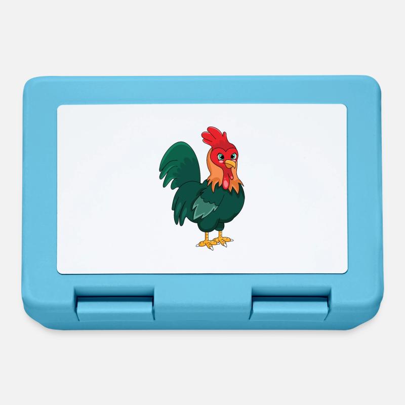 Le coq - Boîte à goûter - bleu saphir