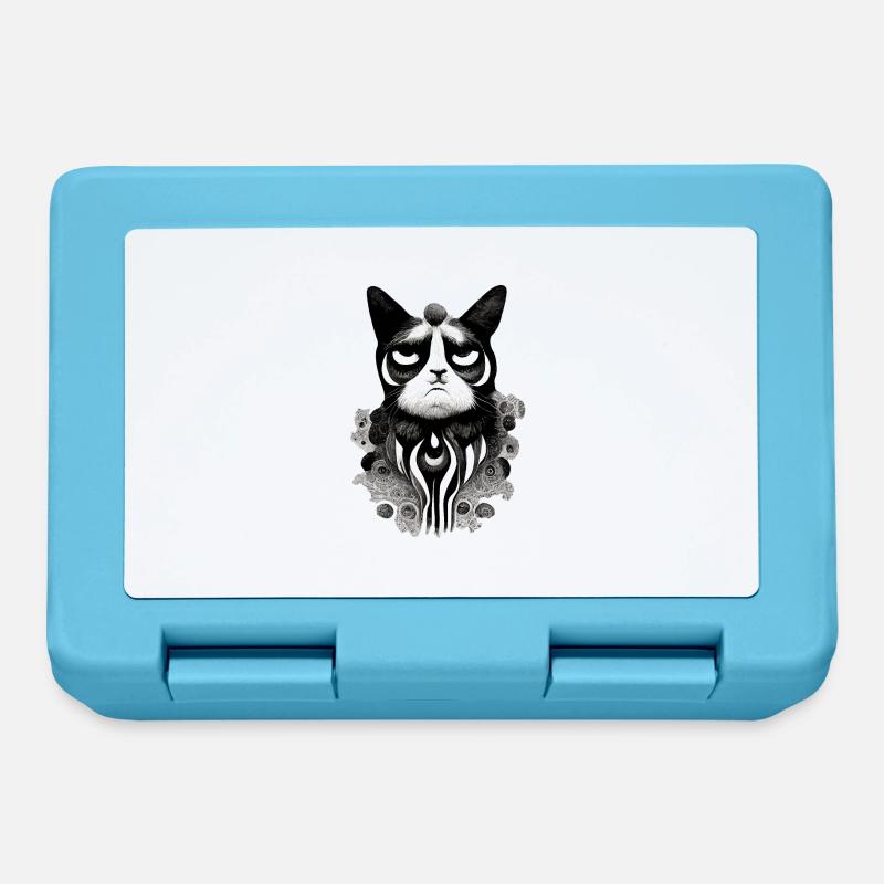 Perched Cat 006 - Lunchbox - sapphire blue