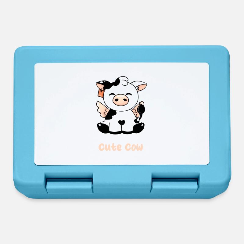 Vache douce - Boîte à goûter - bleu saphir