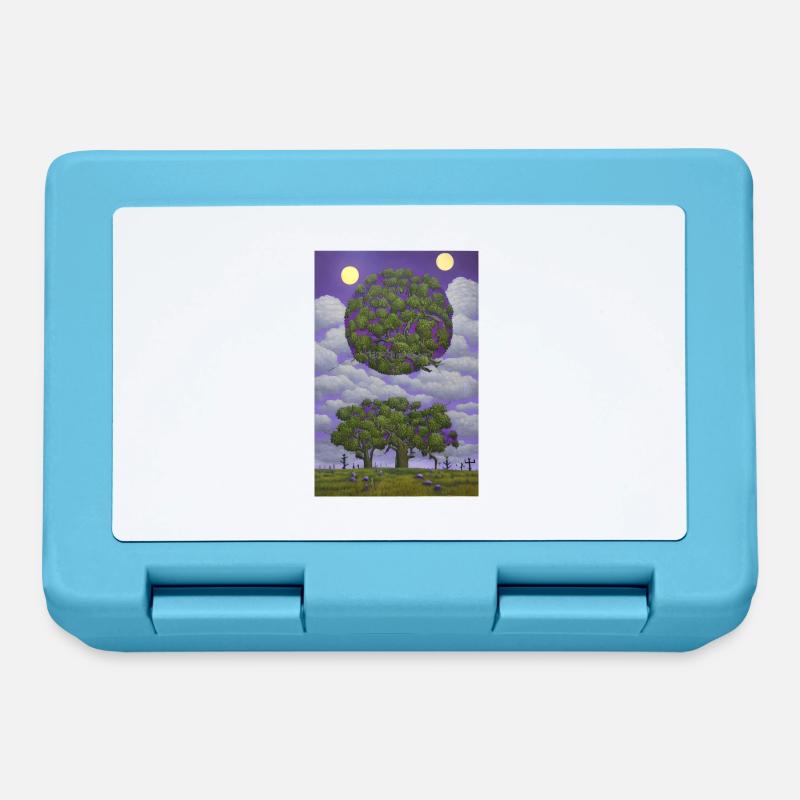 Arbre et lune - Boîte à goûter - bleu saphir