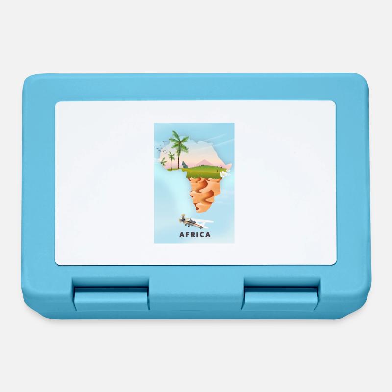 Carte De L’Afrique - Boîte à goûter - bleu saphir