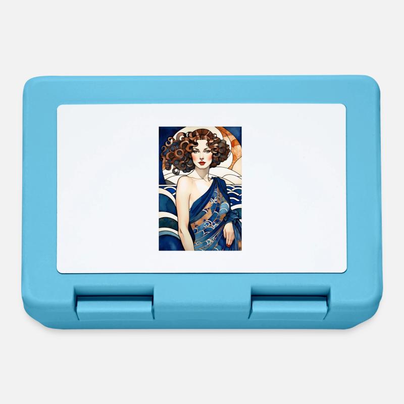 Art Déco 3 - Boîte à goûter - bleu saphir