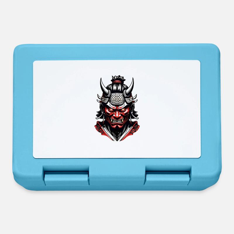 Samurai Warrior - Japan - Demon - Lunchbox - sapphire blue