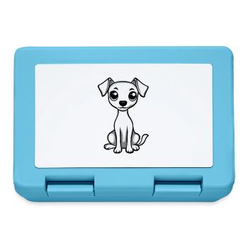 Whippet Hund Comic Niedlich - Brotdose - Saphirblau - Vorne