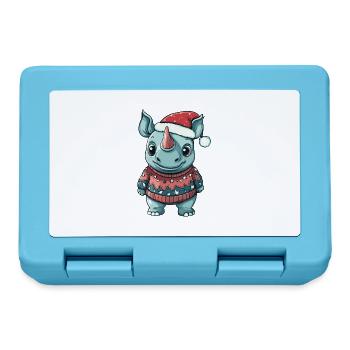 Bande dessinée de Noël Rhino - Boîte à goûter - bleu saphir - Devant