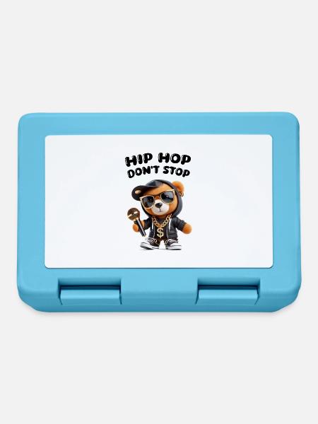 teddybär rapper hip hop - Brotdose - Saphirblau