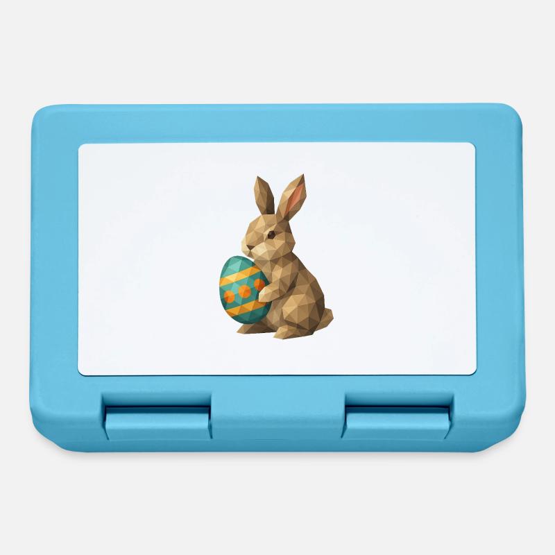 Lapin de Pâques géométrique - Boîte à goûter - bleu saphir