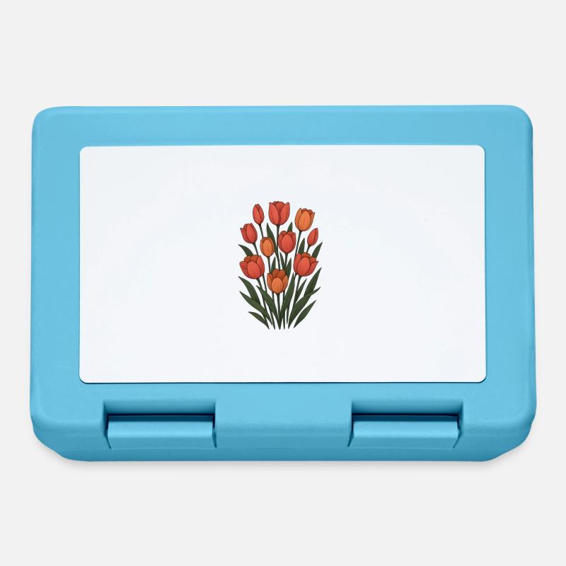 Tulipes - Boîte à goûter - bleu saphir