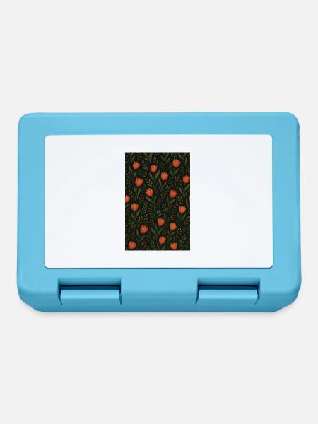 Tulip Pattern - Lunchbox - sapphire blue