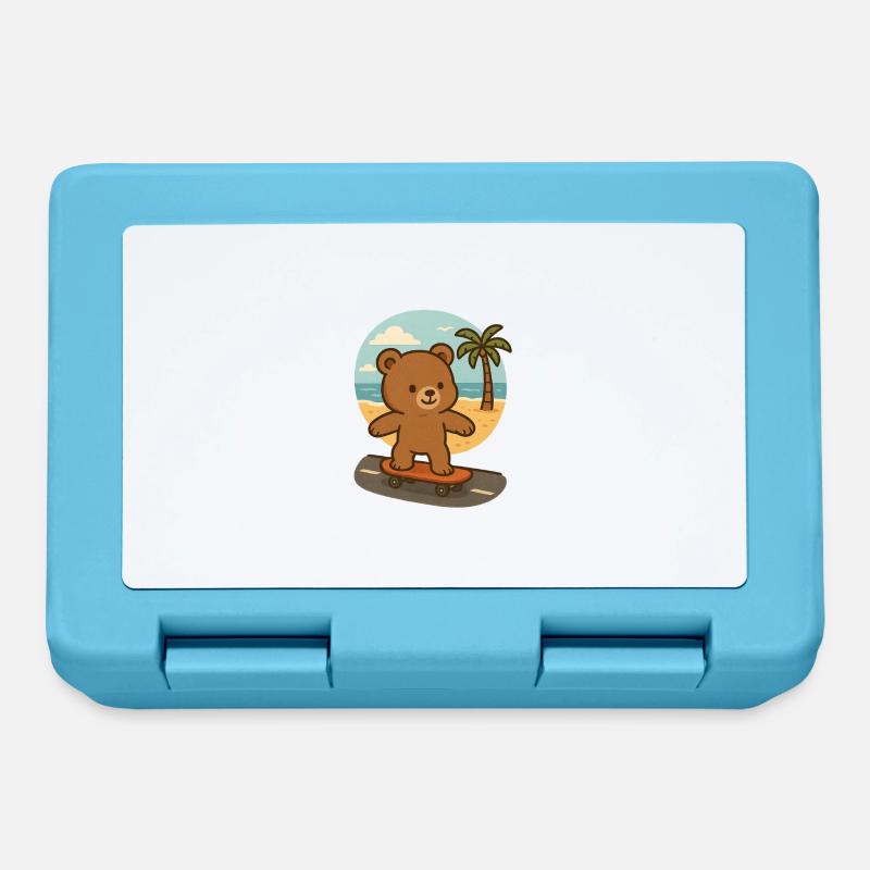 Teddy bear on a skateboard - Lunchbox - sapphire blue