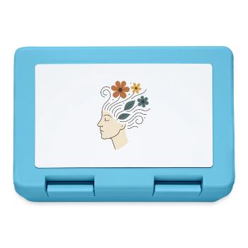 Natur-Illustration mit Blumen und Blättern - Brotdose - Saphirblau - Vorne