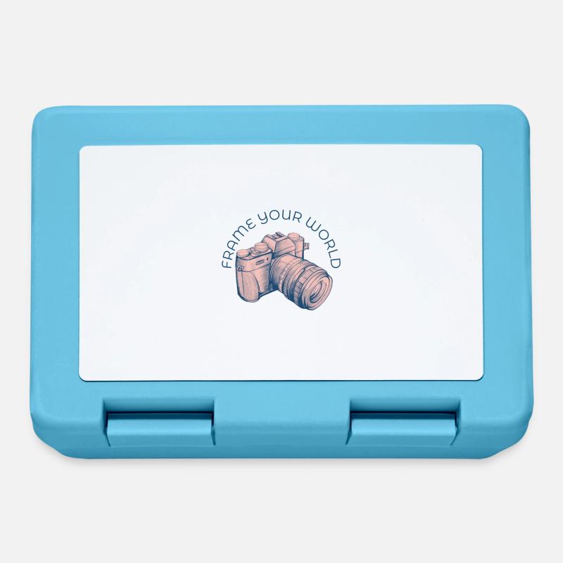 A pink Camera drawing- Logo - Lunchbox - sapphire blue