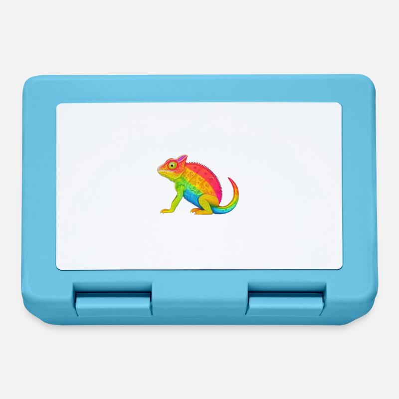 Rainbow Chameleon - Lunchbox - sapphire blue
