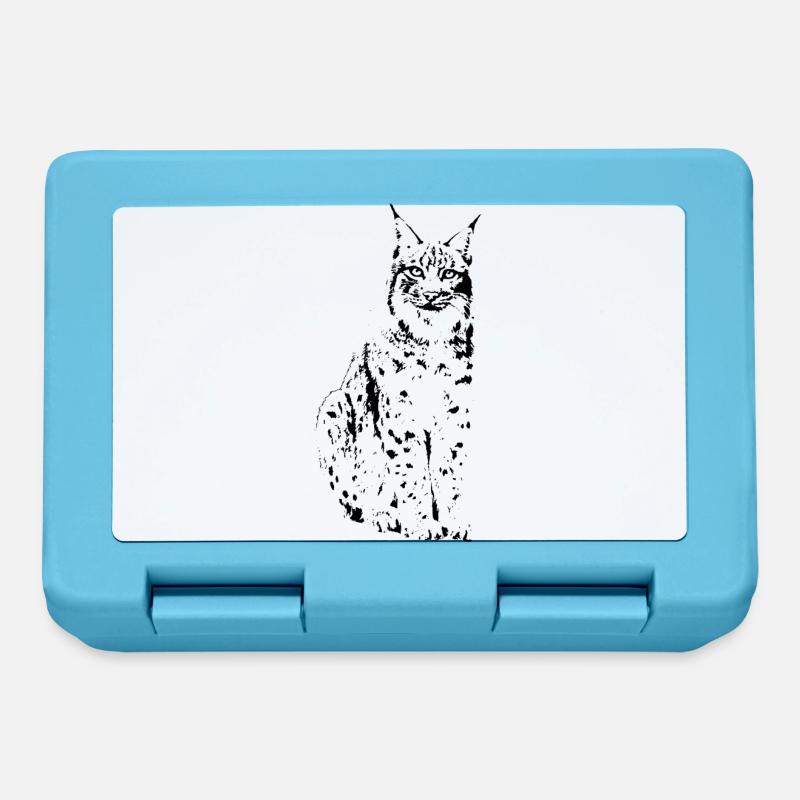Chat Lynx chat sauvage - Boîte à goûter - bleu saphir