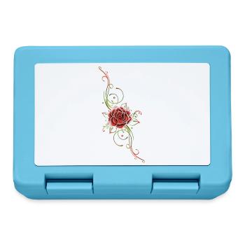 Filigranes Tribal mit Rosenblüte, rose - Brotdose - Saphirblau - Vorne