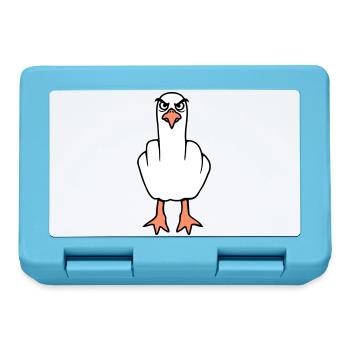 Seagull middle finger insult stinky finger naughty - Lunchbox - sapphire blue - Front