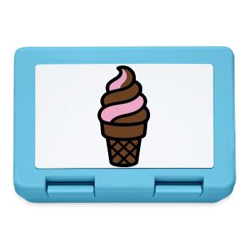 Logo du cornet de glace souple - Boîte à goûter - bleu saphir - Devant