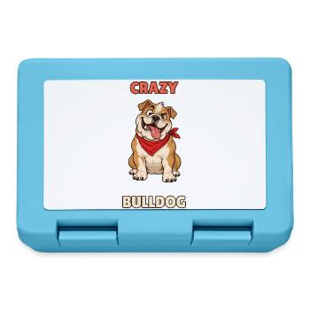 Verrückter Bulldogge – Lustiger englischer Bulldogge - Brotdose - Saphirblau - Vorne