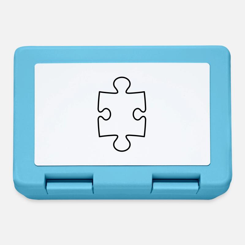 kontur puzzle teil puzzlespiel puzzleteil puzzlest - Brotdose - Saphirblau