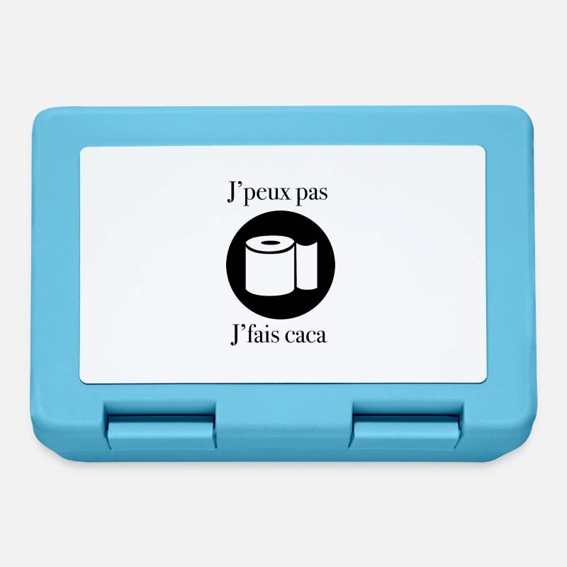 j peux pas j fais caca - Boîte à goûter - bleu saphir
