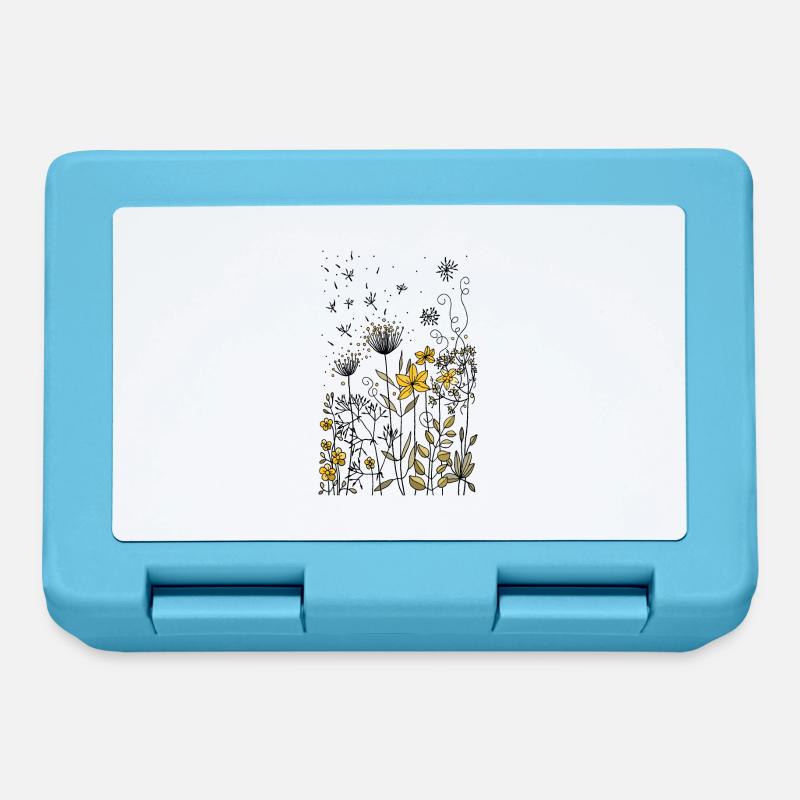 Fleurs - Boîte à goûter - bleu saphir