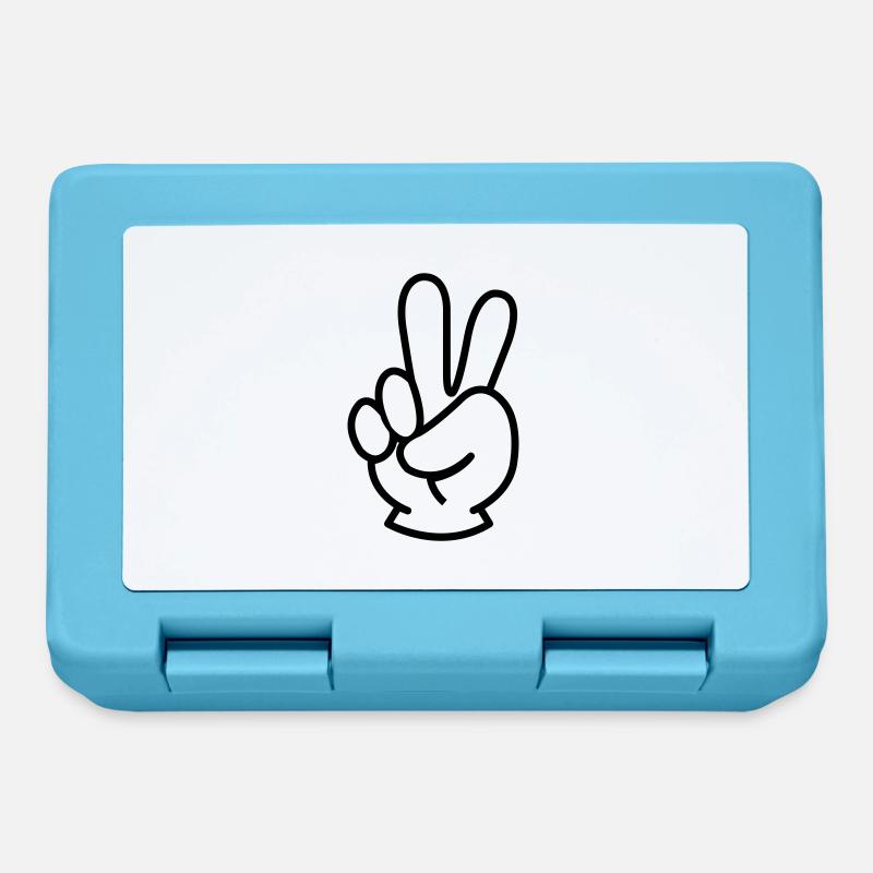 peace hand - Brotdose - Saphirblau