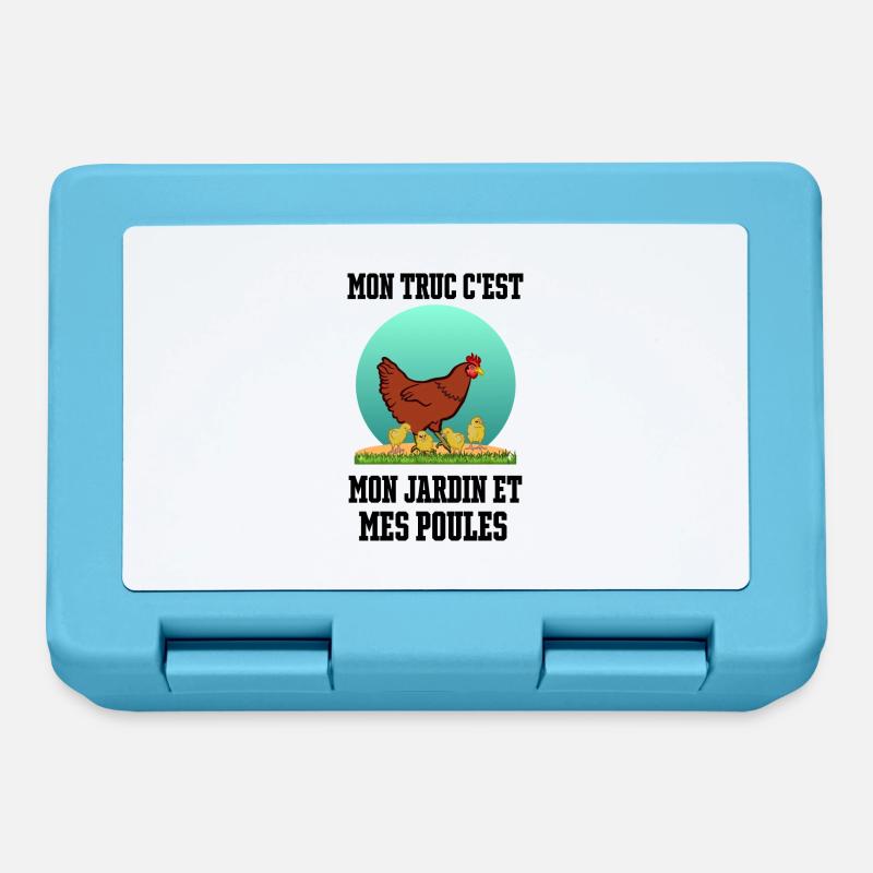 Mon truc c'est mon jardin et mes poules - Boîte à goûter - bleu saphir