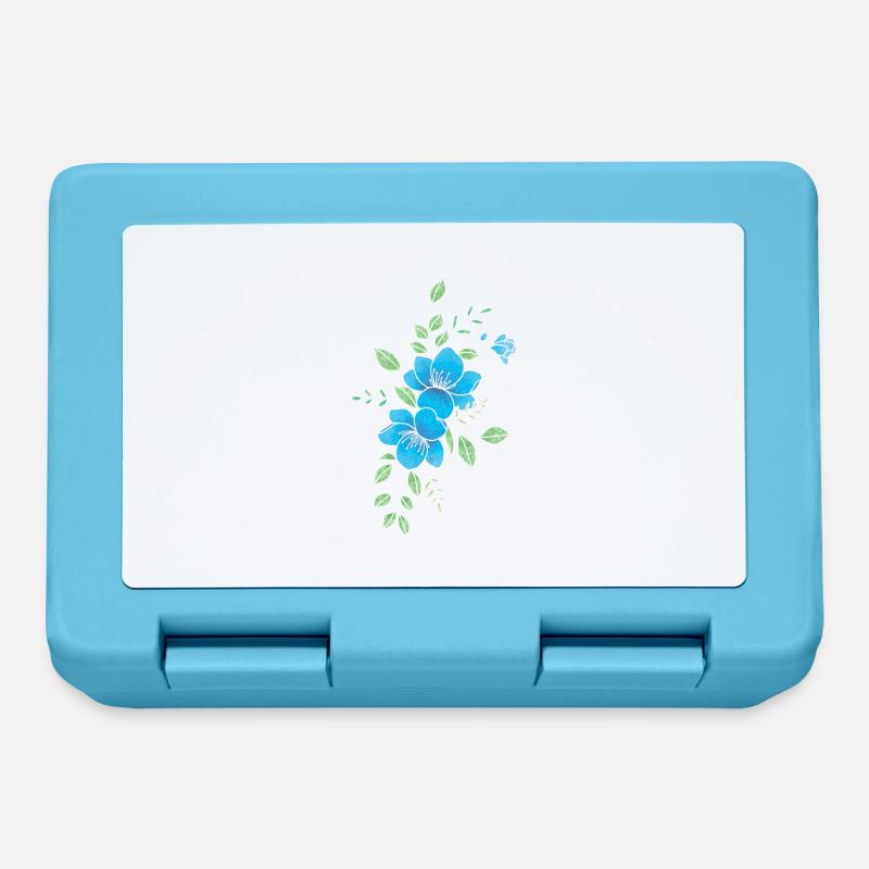 Fleur bleu et blanche - Boîte à goûter - bleu saphir