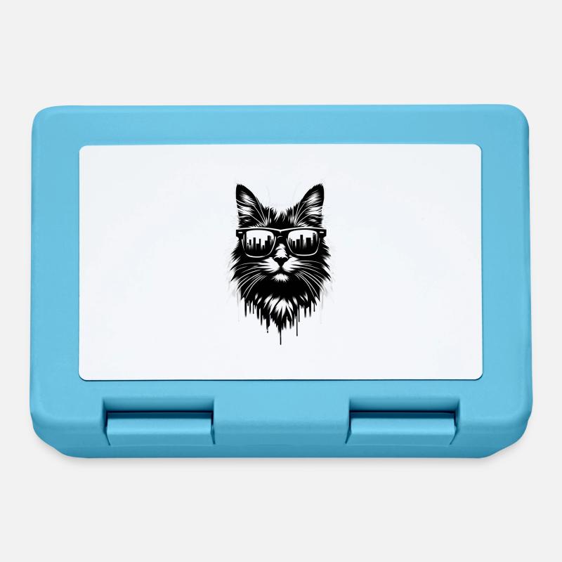 Chat cool | Lunettes de soleil Cat - Boîte à goûter - bleu saphir