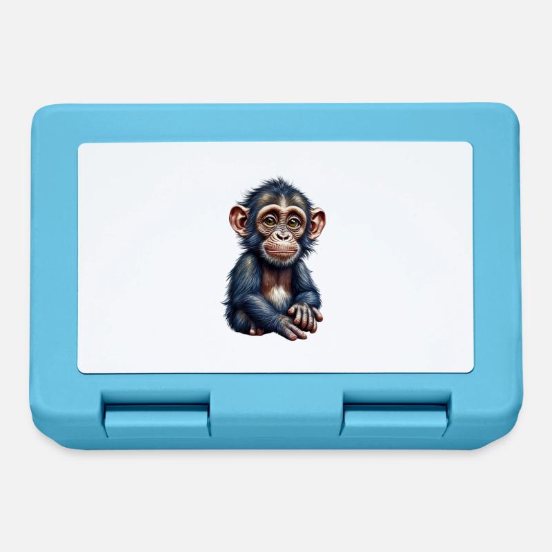 Singe singe - Boîte à goûter - bleu saphir