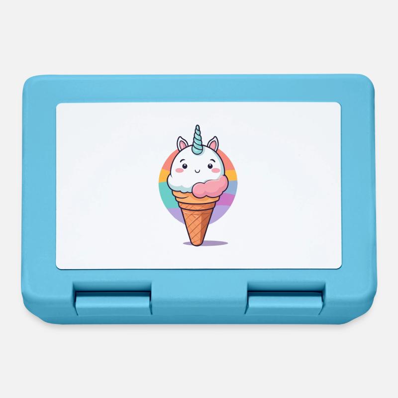 Einhorn Eis - Brotdose - Saphirblau
