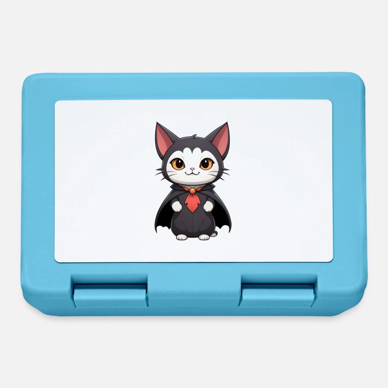 Halloween Vampir-Katze - Brotdose - Saphirblau