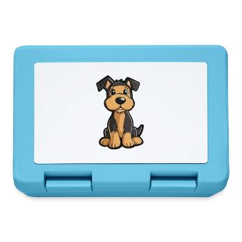 Airedale Terrier Hund Comic Niedlich - Brotdose - Saphirblau - Vorne