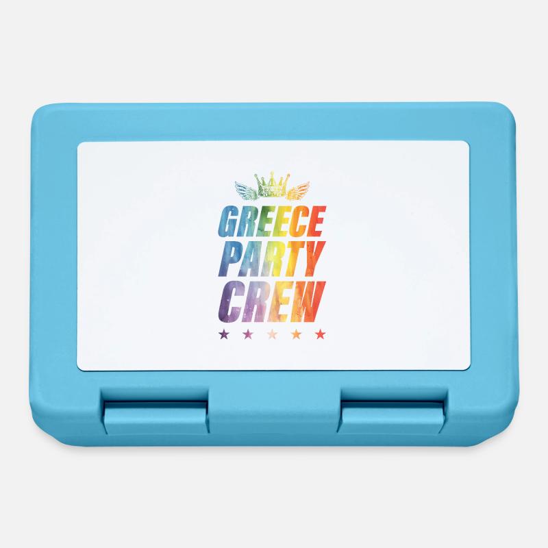 Équipe de fête en Grèce - Boîte à goûter - bleu saphir