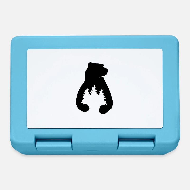 Bear and trees - Lunchbox - sapphire blue