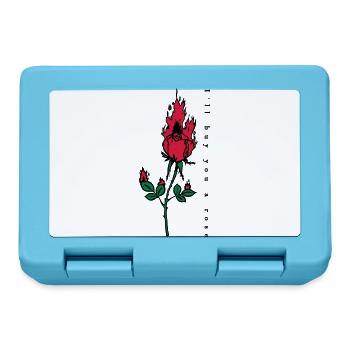 Brennende Rose Print - Brotdose - Saphirblau - Vorne
