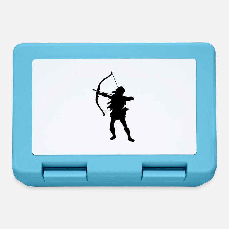 dessin Tir à l'arc silhouette femme - Boîte à goûter - bleu saphir