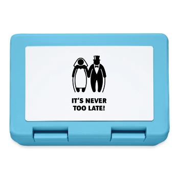 It's Never Too Late! (Älteres Brautpaar, Hochzeit) - Brotdose - Saphirblau - Vorne