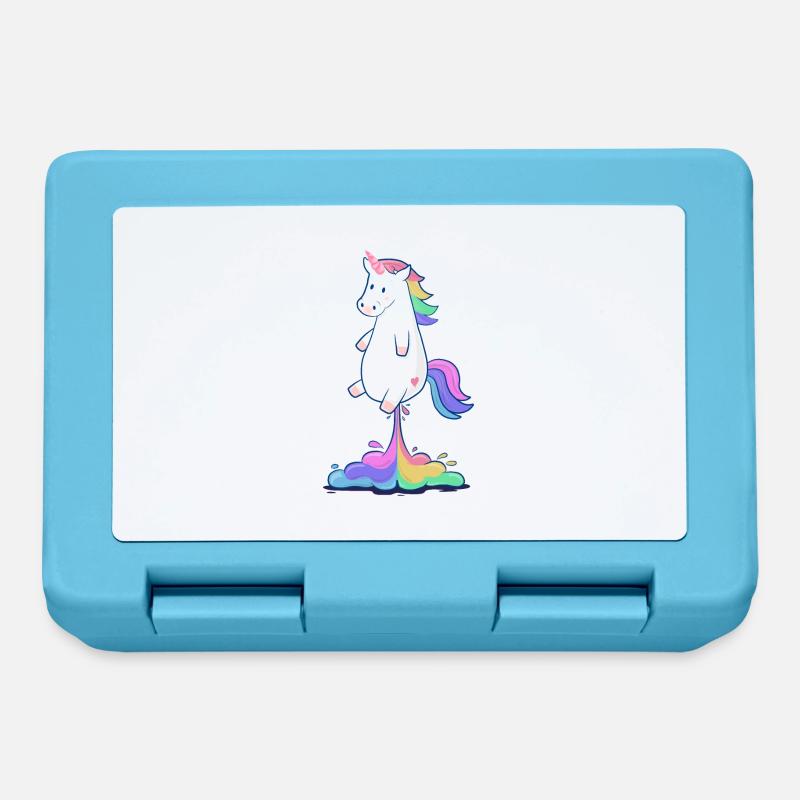 Pupsendes Regenbogen Einhorn - Brotdose - Saphirblau