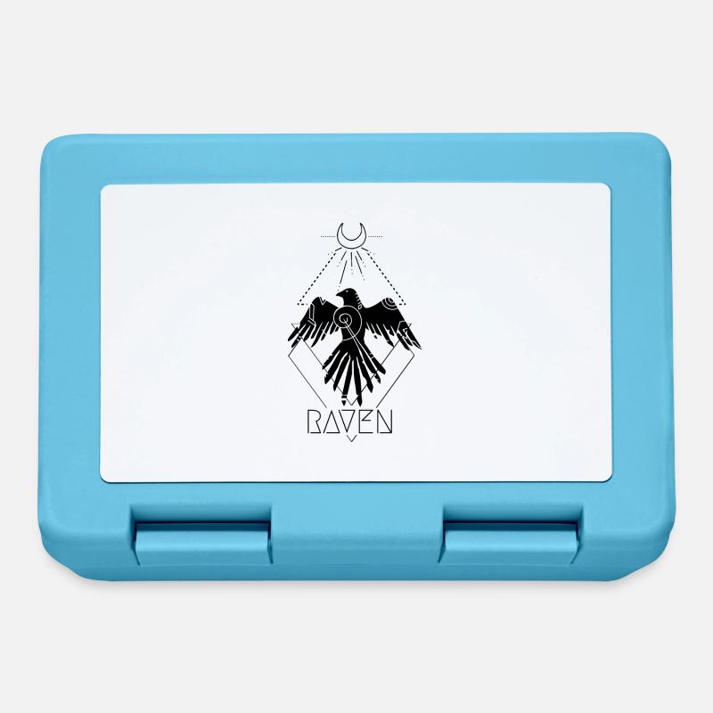 Raven Tattoo Design Moon Triangle - Lunchbox - sapphire blue