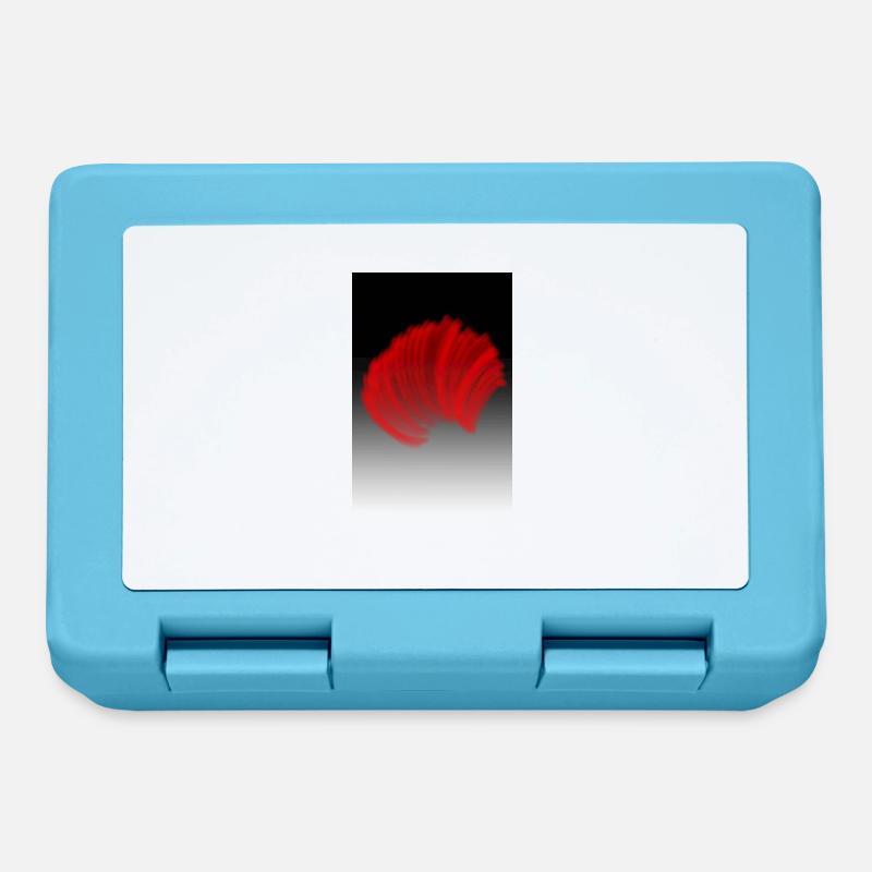 Red on black with white highlight - Lunchbox - sapphire blue