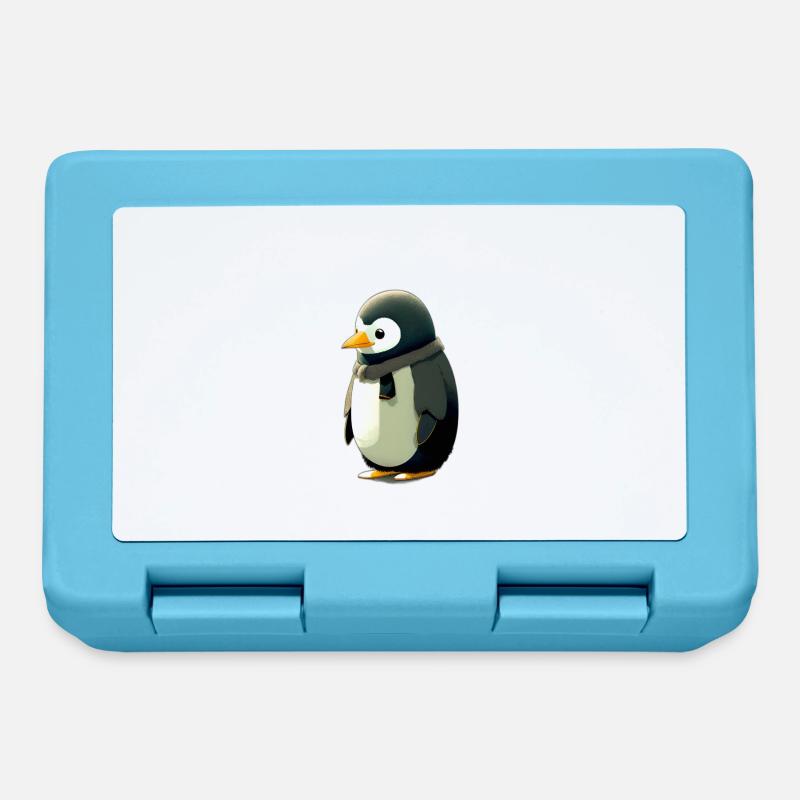 A cute, chubby penguin - Lunchbox - sapphire blue