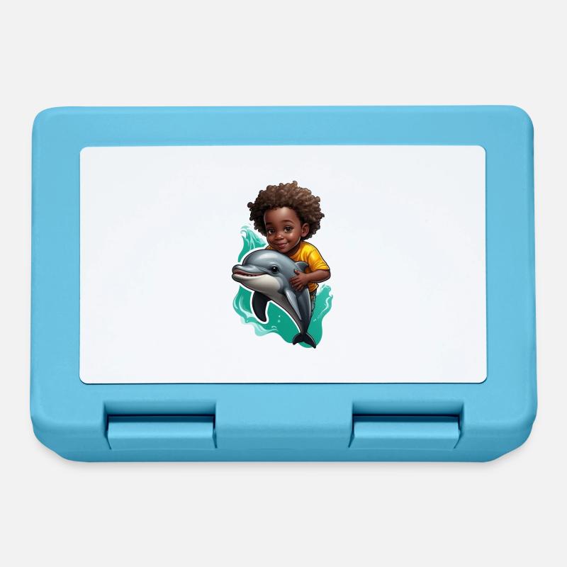Kid Dolphins Dolphin amant idée cadeau - Boîte à goûter - bleu saphir
