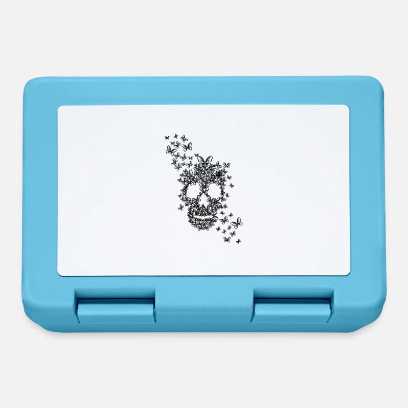 PiexSu - Plotterdatei Butterflyskull - Brotdose - Saphirblau